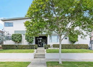 Building front view with intercom system