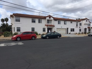 Front view on the corner of Polk Ave. & Utah St.