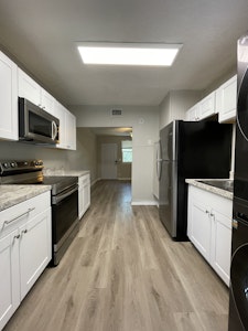 kitchen looking into the living room
