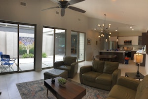 Open Floor, 8' sliding doors allow for plenty of natural sunlight and 9-14' ceilings create an extraordinary space.