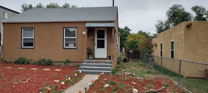 The front yard - it's in bloom in the Spring!